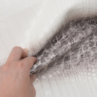 Véritable Cuir de Crocodile de l'Himalaya pour Trousse de Maquillage et Portefeuille, Gris Dégradé, Cuir de Niloticus
