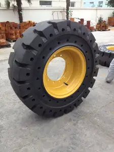 China Solid Tyre 17.5-25 Otr Tire Rims 25 Solid Rubber Wheel For Loader Front Side Gantry Crane