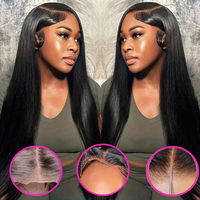 Vente en gros 9X6 vendeur de perruque HD Lace sans colle, perruques précoupées sans colle cheveux humains pré-plumés porter et aller, perruques de cheveux humains sans colle