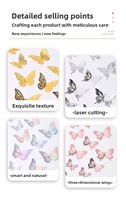 Stiker Dinding Kupu-kupu 3D Warna-warni Aierflorist Desain Nordik Dekorasi Pernikahan Pesta Kupu-kupu untuk Buket Bunga