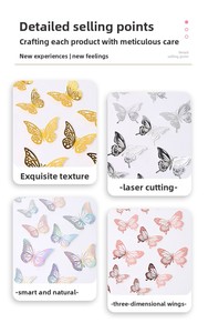 Aierflorist <span class=keywords><strong>Adesivi</strong></span> Murali 3D a Forma di Farfalla Colorata, Design Nordico <span class=keywords><strong>per</strong></span> Decorazioni Matrimoniali e Feste, <span class=keywords><strong>Farfalle</strong></span> <span class=keywords><strong>per</strong></span> Bouquet Floreali - Product Image 6