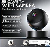 Kamera Pintar Nirkabel Dalam Ruangan S2 Mini dengan Deteksi Gerakan WiFi, Dapat Diputar, Dapat Dikendalikan Jarak Jauh, Penglihatan Malam, Mendukung Kartu Memori