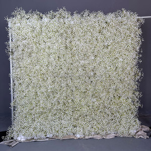 <strong>Enchanting</strong> Baby's Breath Flower Wall Lush White Gypsophila Backdrop for Wedding Decor - Product Image 1
