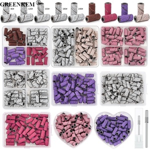 Nouveau rose Mini Nail Art bandes de ponçage <span class=keywords><strong>argent</strong></span> or acier inoxydable mandrin de ponçage 50pcs coeur boîte 3mm bandes de ponçage des ongles - Product Image 2