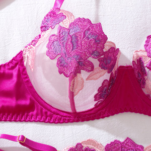 KISS ME ANGEL Set di Lingerie Sexy con Ricamo Floreale in Pizzo, Reggiseno Push-Up e Perizoma per Donne, Abbigliamento <span class=keywords><strong>Romantico</strong></span> da Notte, Regalo di San Valentino - Product Image 4