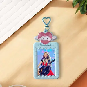 Werks-Anpassung Kawaii Fotorahmenhalter niedlich Korea Herz-Liebe-PVC-Fotohalter Schlüsselanhänger PVC Kpop-Halter Kawaii Fotokarte