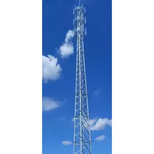 Struktur Baja Kolom Angular Lattice Radio Komunikasi 3 Kaki 3 Kaki Isp Berdiri Sendiri Antena Galvanis Menara 100 Meter