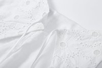 Robe midi décontractée et élégante SHENZHU pour femme, nouvelle collection 2026, avec broderie ajourée et dos nu, style rétro chic sans manches.