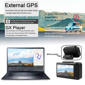 Caméra de tableau de bord Wifi Ultra Hd 4k, 2.45 p <span class=keywords><strong>60fps</strong></span>, Adas Dvr avec caméra arrière 2160p, Vision nocturne, Gps, double objectif, 1080 pouces - Product Image 4