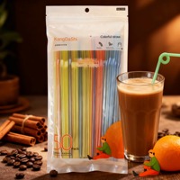 Pailles colorées jetables pailles en plastique épaissi de qualité alimentaire de haute qualité pour les boissons au lait thé café