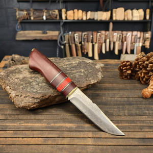 <span class=keywords><strong>Couteau</strong></span> de camping en acier de Damas pour la légitime défense <span class=keywords><strong>avec</strong></span> manche en bois de santal rouge et turquoise, lame fixe, <span class=keywords><strong>couteau</strong></span> de survie en plein air, <span class=keywords><strong>couteau</strong></span> de chasse - Product Image 5