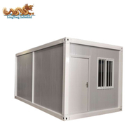 Maison conteneur pliable de 20 pieds, modulaire préfabriquée, pour camps de travail, bureaux, avec structure en acier