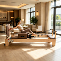 Reformer Pilates en Chêne Élite Durable avec Accessoires Complets, Commande en Gros, Logo Personnalisé pour Centre de Fitness