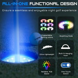 KINGTOP Lumière LED pour <span class=keywords><strong>trou</strong></span> <span class=keywords><strong>de</strong></span> <span class=keywords><strong>golf</strong></span> avec lentille anti-éblouissement, fonctionne sur piles, lumineuse dans l'obscurité, pour l'entraînement au putting en extérieur et la pratique nocturne - Product Image 4