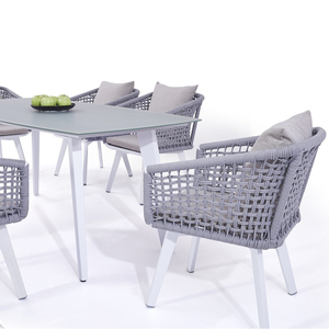 Fashional <span class=keywords><strong>Bistro</strong></span> cuerda tejida mesa de comedor y silla, muebles al aire libre, jardín - Product Image 4