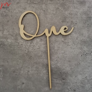Decorazione per Torta in Legno per Primo <span class=keywords><strong>Compleanno</strong></span>, Topper per Torta 'One' per Festa di Baby Shower - Product Image 1