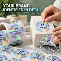 Étiquettes autocollantes holographiques anti-contrefaçon avec logo personnalisé, en PET, scellés de sécurité inviolables avec numéros de série