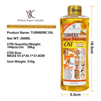 Huile de curcuma pour le soin de la peau du visage et du corps, huile de massage hydratante, huile d'argan 200 ml, tous types de peau