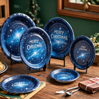 Assiettes en papier jetables blanches écologiques robustes pour la vente en gros, assiettes rondes pour fêtes