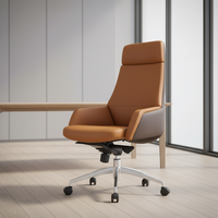 Chaise de bureau ergonomique pivotante en cuir, chaise de direction moderne de luxe, chaise de bureau de direction en PU, chaises à roulettes, mobilier personnalisable