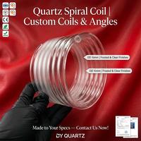 Tubo Espiral de Cuarzo Personalizado, Diámetro Exterior de 10 mm |   7 Bobinas de Vidrio de Sílice Fundido Esmerilado y Transparente OEM ODM