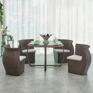 Sedia <span class=keywords><strong>e</strong></span> <span class=keywords><strong>Tavolo</strong></span> <span class=keywords><strong>da</strong></span> <span class=keywords><strong>Giardino</strong></span> in Rattan PE, Design Moderno Salvaspazio, Arredamento per Esterni, Hotel, Patio <span class=keywords><strong>e</strong></span> Bordo Piscina - Product Image 4