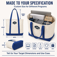 Sac fourre-tout en toile personnalisé avec blocs de couleur et bordure bleu roi, pour ordinateur portable, dossiers A4, bouteille d'eau, cadeaux, grande capacité, vente en gros, directement de l'usine