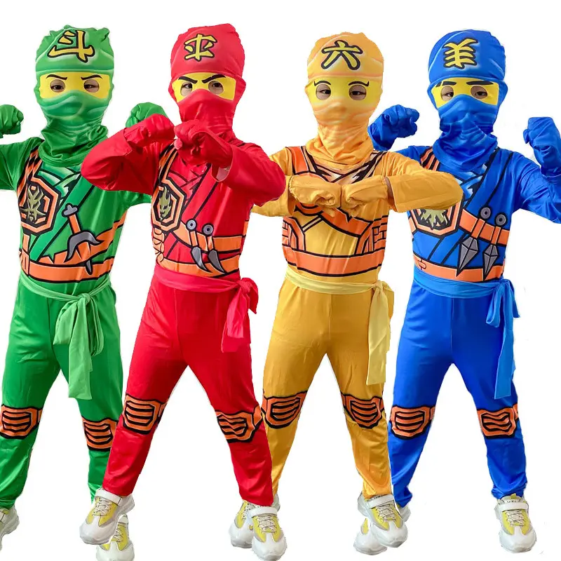 BAIGE Halloween NINJAGO Phantom Ninja Clothes Children's Anime Cosplay Funny Costume for Kids