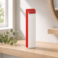 Boîte pliante personnalisée rouge et blanche avec extrémité pliée, impression CMYK et dorure argentée, pour emballage de tubes cosmétiques et de soins de la peau