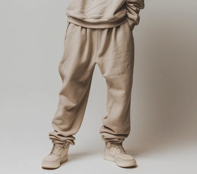 Design personnalisé éponge française 100% coton fabrication de pantalons amples pour hommes pantalons de survêtement surdimensionnés blancs pour hommes