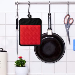 Mitaines de four en <span class=keywords><strong>silicone</strong></span> en tissu de coton maniques antidérapantes avec poche pour la cuisson à domicile Logo personnalisé imprimé Design élégant - Product Image 4