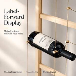 Componentes Comerciales para Estantes de <span class=keywords><strong>Vino</strong></span> con Cable: Abrazaderas de Doble Cara y Juego de Tensionadores de Cable para Gabinetes de <span class=keywords><strong>Vino</strong></span> de Bar - Product Image 1