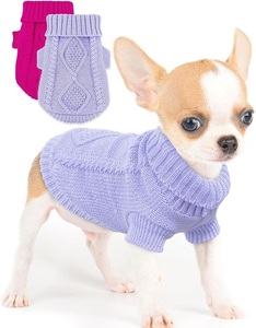 Ropa Personalizada para Perros: Suéteres Cálidos de Punto Trenzado para Cachorros Pequeños, Gatos y Mascotas - Product Image 2