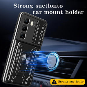 Funda protectora para teléfono con soporte de anillo a prueba de golpes para cámara con tarjetero funda de teléfono con armadura de bolsillo para Infinix Hot <span class=keywords><strong>50</strong></span> <span class=keywords><strong>Pro</strong></span> 4G - Product Image 3