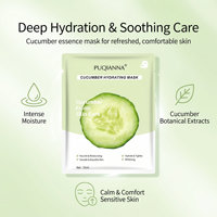 Soins de la peau aux plantes et aux fruits, directement de l'usine OEM, masque facial en feuille de concombre naturel, éclaircissant, hydratant et anti-âge