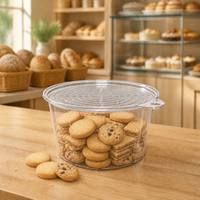 Nuova Scatola in Plastica PET Ecologica Extra Large Antifurto, Contenitore Rotondo per Cibo da Asporto