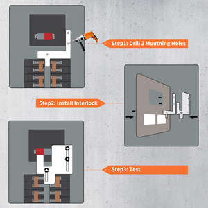 Generator Interlock Kit 150 200 Amp Electrical Breaker Panel 1 1/4-1 7/16 Inches Spacing Between Main And Branch Breaker - Product Image 6
