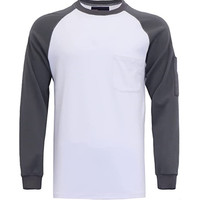 T-shirt de sécurité ignifuge pour ouvriers/travaillants du bâtiment, résistant aux flammes et aux arcs électriques, CAT2, 7OZ, coton, deux tons, pull-over
