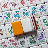 Tuiles de Mahjong américaines personnalisées modernes en acrylique à sept couches, orange, bleu marine, rouge, Walk with Me
