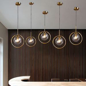 Globo di <span class=keywords><strong>vetro</strong></span> luce pendente regolabile altezza oro medie dimensioni LED lampadario <span class=keywords><strong>per</strong></span> sala da pranzo Indoor appeso - Product Image 1