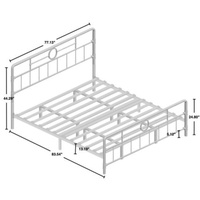Cadre de lit convertible en métal pliable et portable, taille standard, avec sommier réglable - Design moderne pour hôtels et appartements