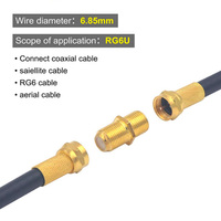 Conector Recto Hembra F para TV de Aleación de Zinc F81, Conector Doble Estándar Imperial para Cable de TV, Conector de Extensión de Cable