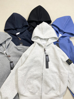 Sweat-shirt à capuche zippé Stone Relax Fit pour homme, vêtement décontracté