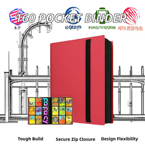 สมุดใส่การ์ดแบบมีสายรัด 160 ช่อง ป้องกัน RFID พร้อมซิปปิด หนา 30 มม. สำหรับการ์ด TCG/Yugioh และการ์ดกีฬา - วัสดุ PU 70 กรัม - Product Image 2