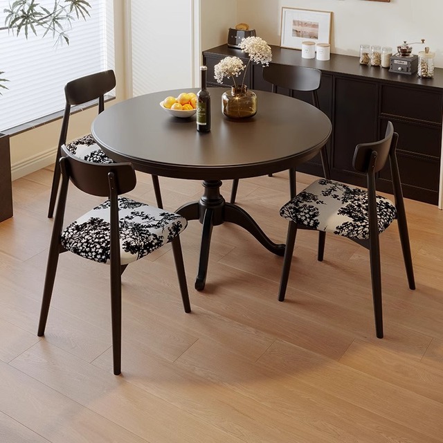 Vintage Classic Wooden Side Table Multifunctional Furniture Round Walnut Solid Wood Table