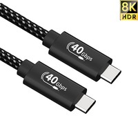 Câble en nylon USB4 type-c type-c 40Gbps 8K60Hz sortie vidéo 240W USB C câble de données de qualité de blindage de tresse coaxiale pour l'utilisation de l'appareil photo