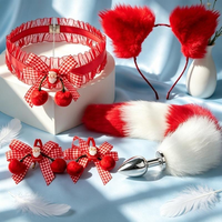 Nouvel ensemble de cosplay Ninghao sur le thème de Noël : serre-tête en peluche avec oreilles de chat, queue moelleuse, collier ras-du-cou en dentelle avec fermoir métallique – Jouets pour adultes