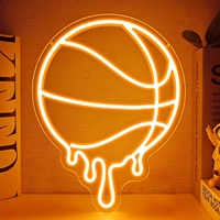 Enseigne néon LED de basketball personnalisée, décoration murale lumineuse pour la décoration intérieure, la décoration murale, la décoration de chambre, la décoration de bar, la décoration de fête à domicile, cadeau pour les fans de basketball