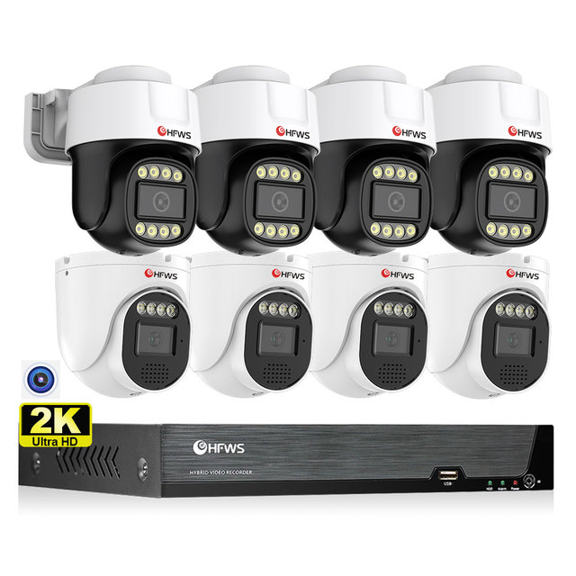 Xmeye 4MP Cctv Camera Surveillance Camera and Ip PoE Security Camera System 8CH Nvr Kit Color Night Vision Waterproof Outdoor