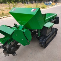 Op afstand bestuurbare crawler-rotorfrees voor boomgaard- en heuvellandbouw, 9-in-1 multifunctionele cultivator met sproeifunctie
